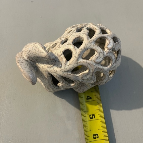 Crackle Pottery Bunny Rabbit Decor Accent Sculpture - Picture 7 of 12